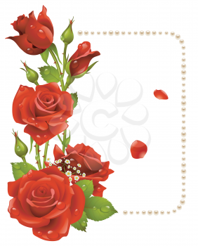 Royalty Free Clipart Image of a Rose Frame Element