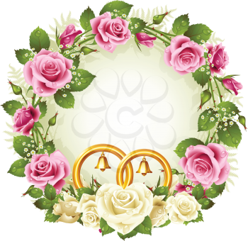 Royalty Free Clipart Image of a Wedding Wreath