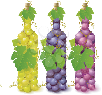 Royalty Free Clipart Image of Wine Bottles