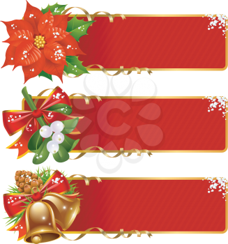 Royalty Free Clipart Image of a Chrismtas Banners