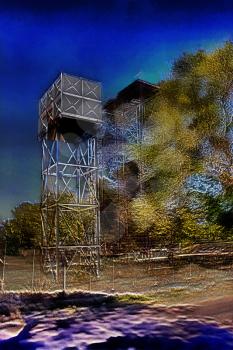 Royalty Free Photo of a Water Tower Painting