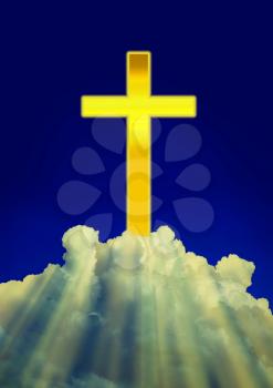 Royalty Free Photo of a Cross in the Clouds