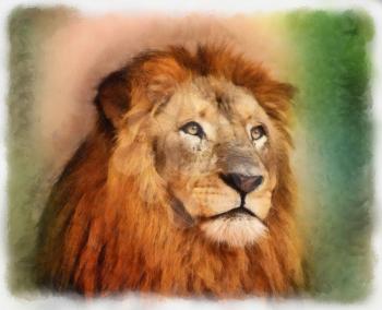 Royalty Free Photo of a Lion Painting
