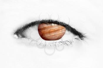 Royalty Free Photo of an Eye With Jupiter