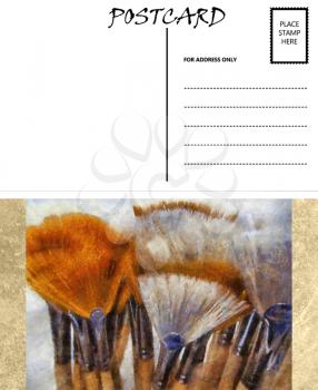 Royalty Free Photo of a Paintbrush Postcard