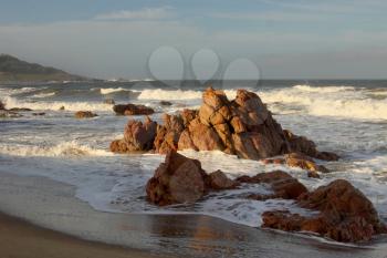 Picture of Seascape Sharps Rocks in Sea at Dusk