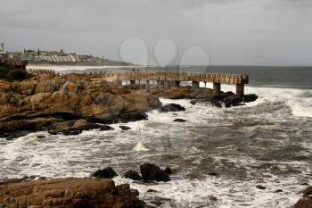 Picture of Stormy Sea Weather at Coastal Town