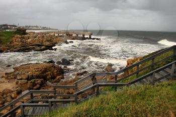 Picture of Wooden Steps and Concrete Jetty in Stormy Weather