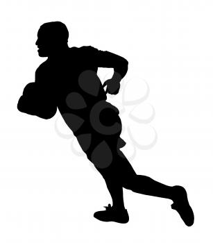 Royalty Free Clipart Image of a Running Rugby Speedster