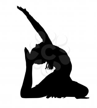 Acrobatic Gymnastics Girl Busy with Dance Routine Silhouette
