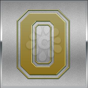 Gold on Silver Number 0 Place Sign or Medal