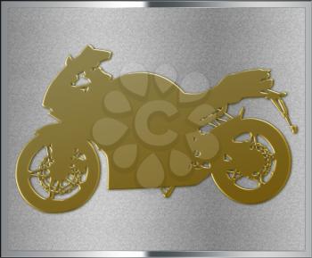 Gold on Silver Motorcycle Emblem or Medal