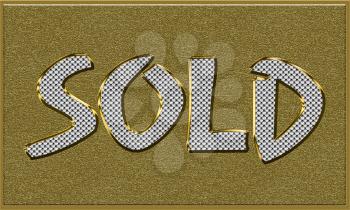 Item Sold Tag in Gold and Diamonds 