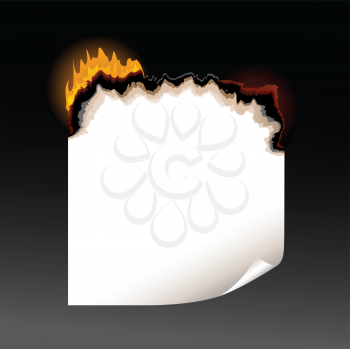 Royalty Free Clipart Image of a Piece of Burning Paper