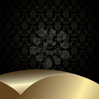Royalty Free Clipart Image of a Black Background With a Gold Border at the Bottom