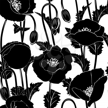 Seamless from black poppies(can be repeated and scaled in any size) 