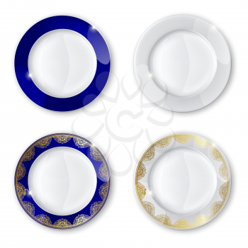 Royalty Free Clipart Image of Assorted Plates