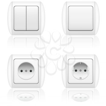 Royalty Free Clipart Image of an Electrical Socket and light switch