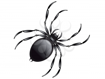 Royalty Free Clipart Image of a Black Spider