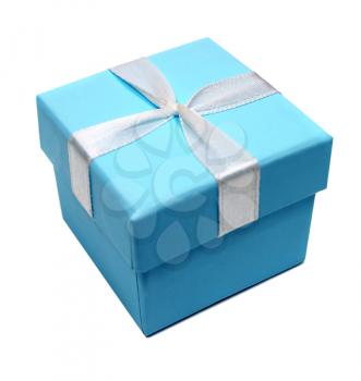 blue box for gifts isolated on white background