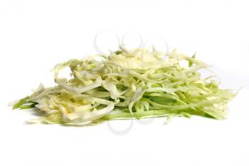 cut cabbage isolated on white background