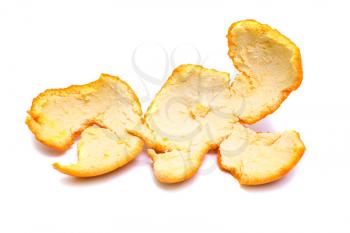 orange peel mandarin isolated on white background