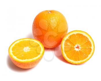 ripe orange section isolated on white background