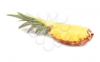 ripe sweet section pineapple isolated on white background