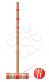 croquet mallet and ball vector illustration isolated on white background