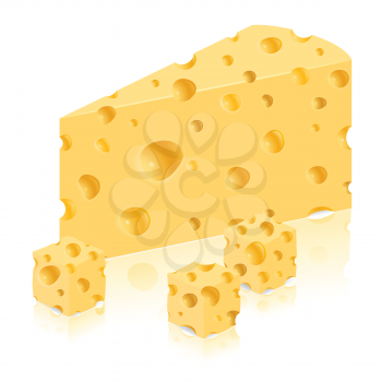 piece of cheese vector illustration isolated on white background