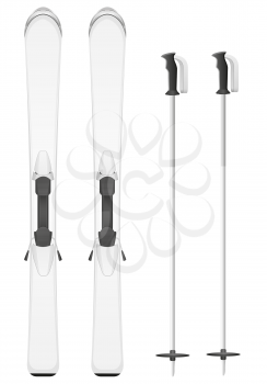 skis mountain vector illustration isolated on gray background