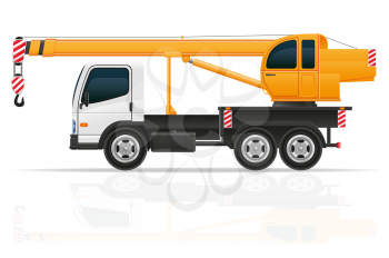 truck crane for construction vector illustration isolated on white background