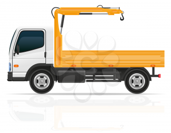 truck with a small crane for construction vector illustration isolated on white background
