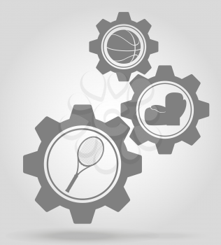 sport gear mechanism concept vector illustration isolated on gray background