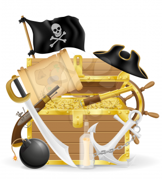 pirate concept icons vector illustration isolated on white background