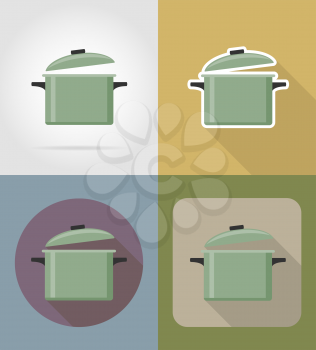 saucepan objects and equipment for the food vector illustration isolated on background