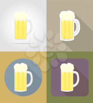 beer glass objects and equipment for the food vector illustration isolated on background