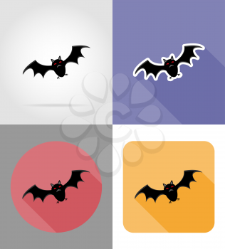 halloween bat flat icons vector illustration isolated on background
