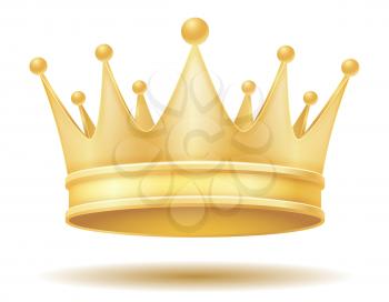 king royal golden crown vector illustration isolated on white background
