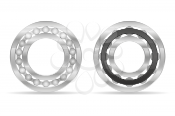 metal ball and roller bearing vector illustration isolated on white background