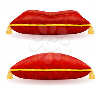 red satin pillow vector illustration isolated on white background