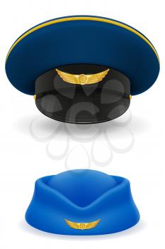 pilot and stewardess hat for passenger airlines vector illustration isolated on white background
