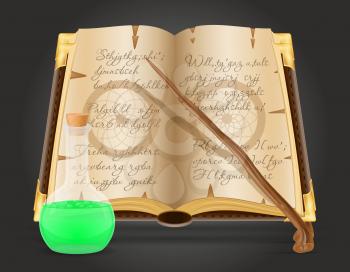 magic objects for witchcraft witch vector illustration isolated on black background