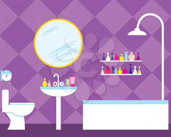 Royalty Free Clipart Image of a Bathroom