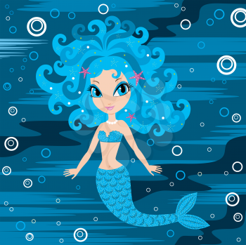 Royalty Free Clipart Image of a Mermaid Background