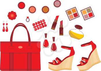 Royalty Free Clipart Image of Red Accessories