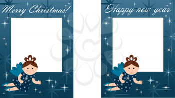Royalty Free Clipart Image of Christmas and New Year's Cards