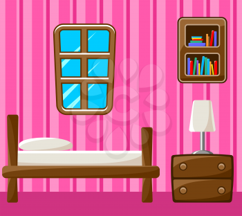 Preview bedroom with design elements. Vector illustration