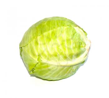 ripe cabbage isolated on white 