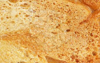 crust of bread as a backdrop. Macro